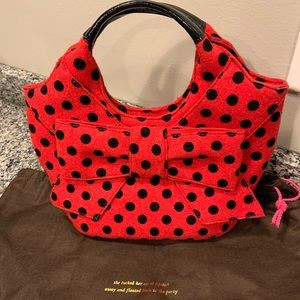 Kate Spade Wool Polka Dot Bag With Bow